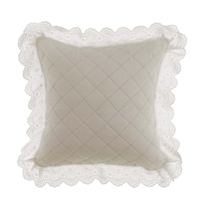 Blanc Mariclo cuscino con volant serie Estate di Sangallo cm. 45x45 colore naturale