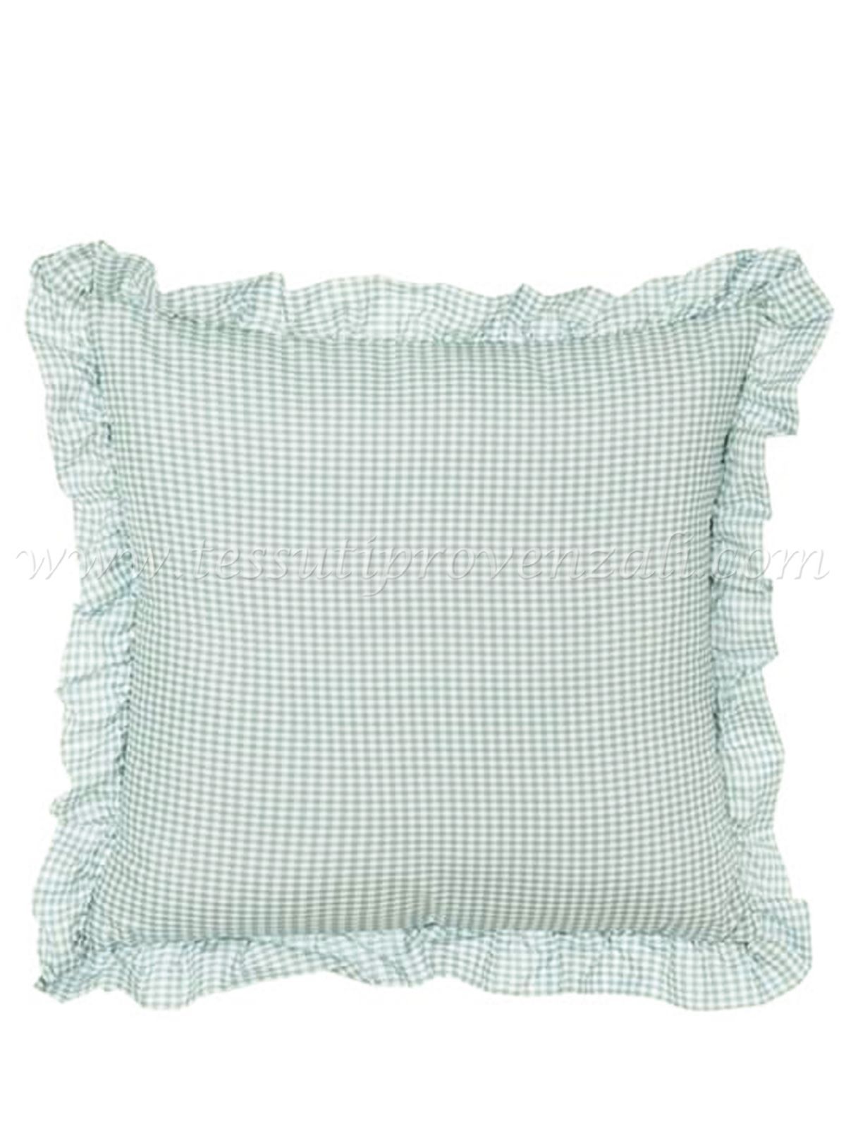 Blanc Mariclo cuscino con volant serie Sogno Vichy colore verde cm.45x45