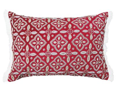 Blanc Mariclo cuscino in velluto con perline cm.35x50 decoro geometrico