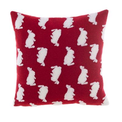 Blanc Mariclo cuscino jacquard con coniglietti cm.45x45 colore rosso
