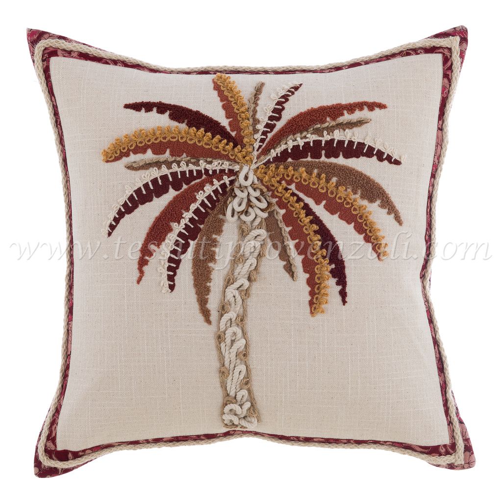 Blanc Mariclo cuscino ricamato serie Cocco cm.45x45