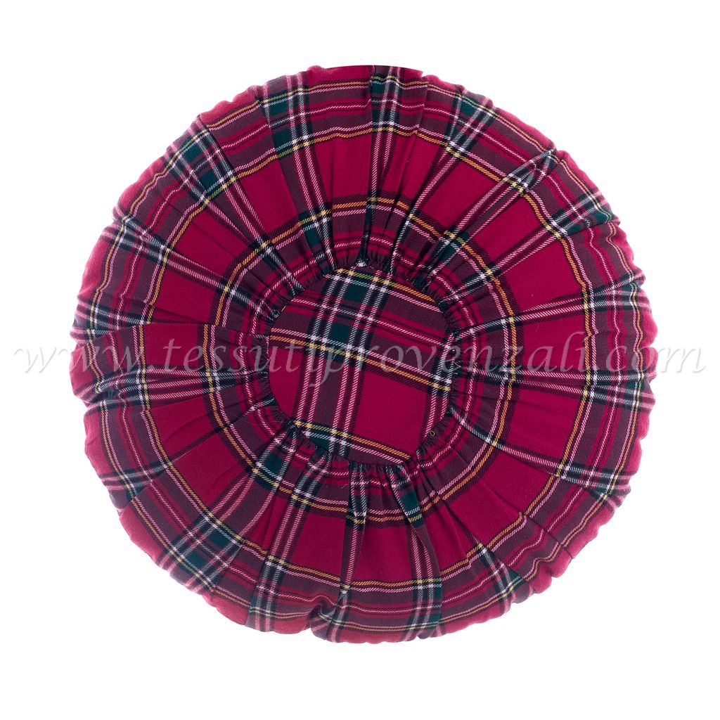 Blanc Mariclo cuscino rotondo serie Magia Tartan diam. 40 cm 