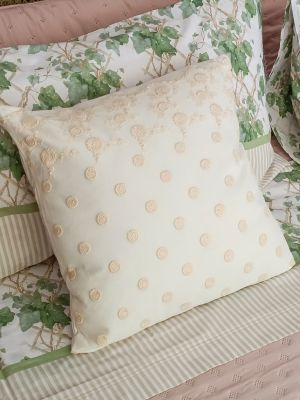 Blanc Mariclo cuscino serie Dentelle con pizzo colore avorio cm.45x45 