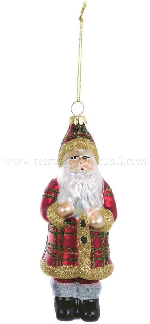 Blanc Mariclo decorazione Babbo Natale in vetro altezza cm.13 colore rosso