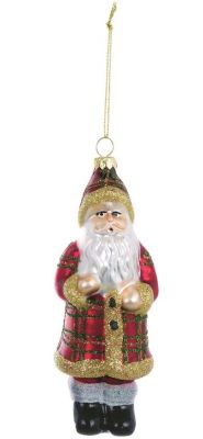 Blanc Mariclo decorazione Babbo Natale in vetro altezza cm.13 colore rosso