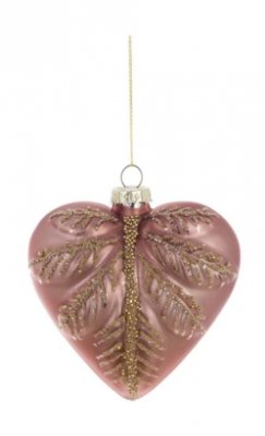 Blanc Mariclo decorazione a forma di cuore in vetro colore rosa