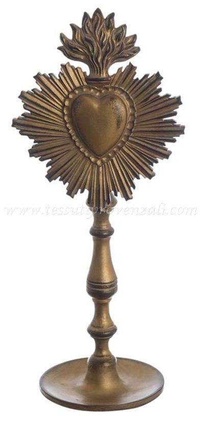 Blanc Mariclo decorazione cuore votivo con piedistallo cm.10x26,5 h. - variante 2