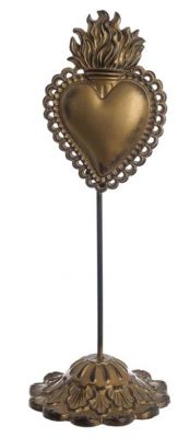 Blanc Mariclo decorazione cuore votivo con piedistallo cm.10x26,5 h. - variante 1