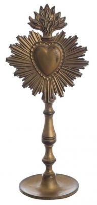 Blanc Mariclo decorazione cuore votivo con piedistallo cm.10x26,5 h. - variante 2