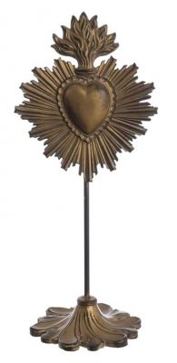 Blanc Mariclo decorazione cuore votivo con piedistallo cm.10x26,5 h. - variante 3