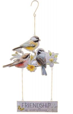 Blanc Mariclo decorazione in metallo da appendere con uccellini serie Phaedra cm.30x53 h. - variante 1