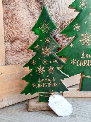 Blanc Mariclo decoro albero Merry Christmas serie Rifugio Segreto misura piccola altezza cm.30