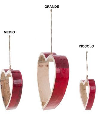 Blanc Mariclo' decoro cuore rosso da appendere serie Storie di Cantastorie cm.19x20 h. misura media