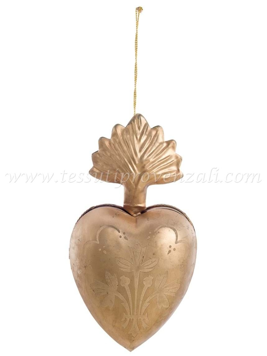 Blanc Mariclo' decoro cuore votivo apribile Ex Voto Collection altezza cm.26 variante 2