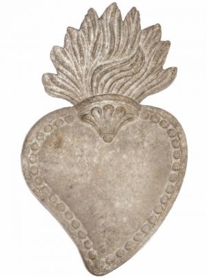 Blanc Mariclo' decoro cuore votivo serie L'Antiquario cm.24x40 h.