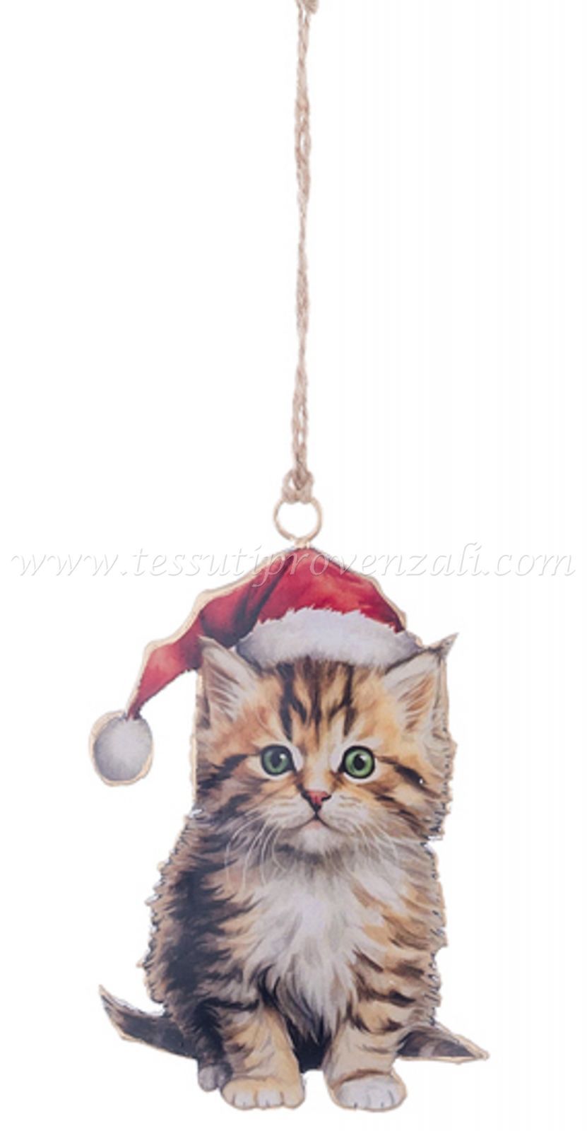 Blanc Mariclo decoro natalizio in metallo con gattino serie Coccole d'Inverno cm.11x11 h. - variante 8