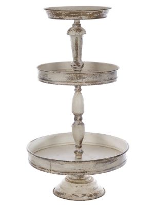 Blanc Mariclo étagère in metallo 3 livelli shabby chic cm.40x75 h.