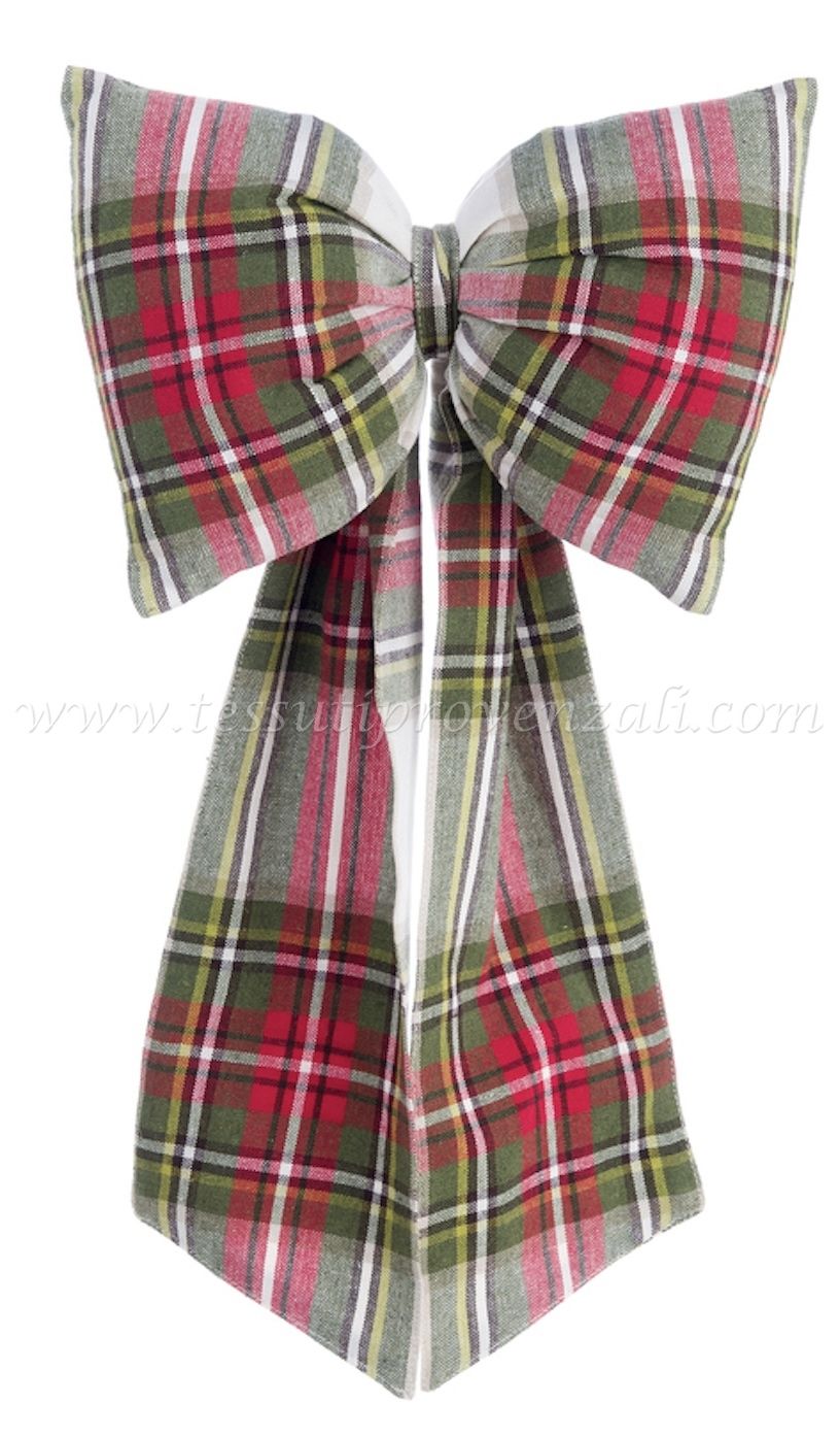 Blanc Mariclo fiocco da appendere serie Rifugio di Natale variante tartan cm. 30 x 50 h