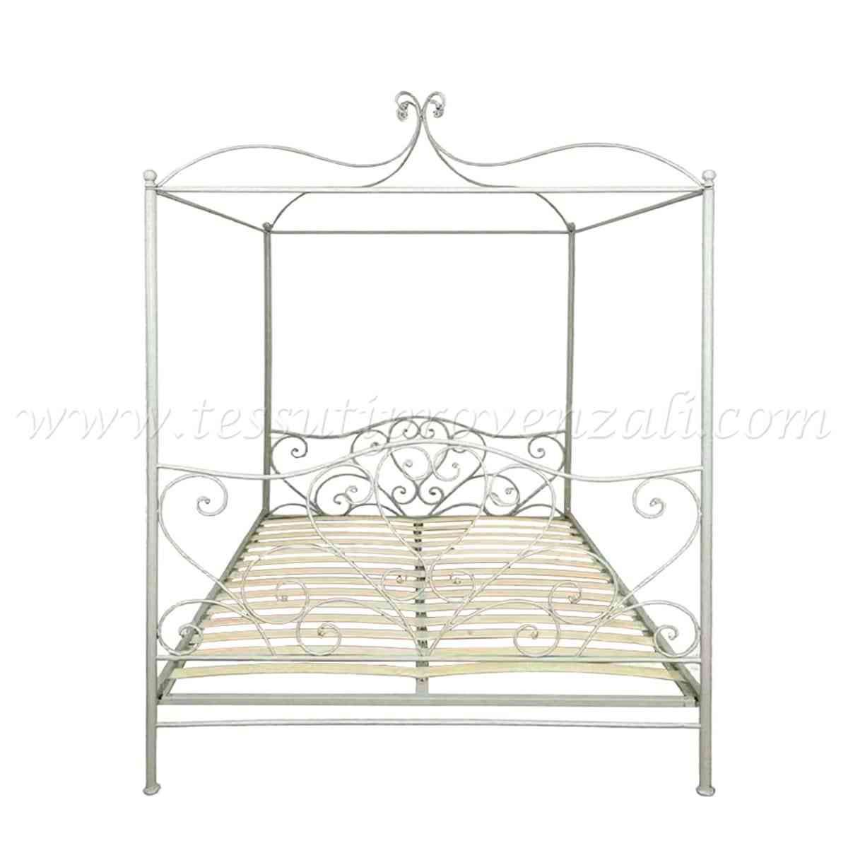 Blanc Mariclo letto con baldacchino in stile shabby chic serie Clio Collection