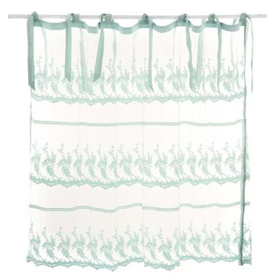 Blanc Mariclo mantovana in tulle ricamato serie Dentelle Cherie cm. 140 x 90 h. colore verdeacqua