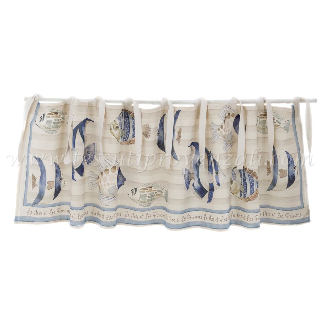 Blanc Mariclo mantovana serie Les Poissons cm.180x50 h.