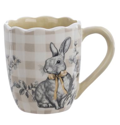 Blanc Mariclo mug serie Vichy collection con coniglio variante beige