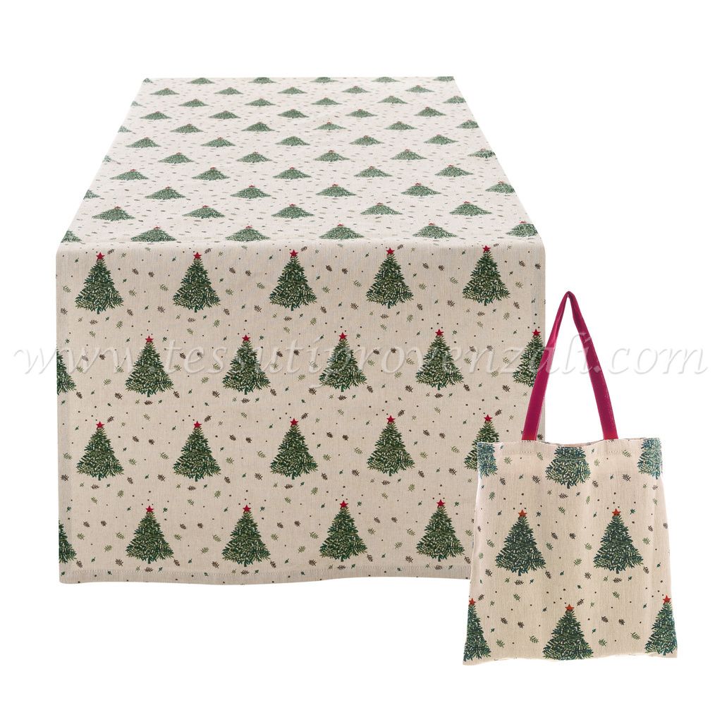Blanc Mariclo piccola shopper con 2 runner serie Noel Italien