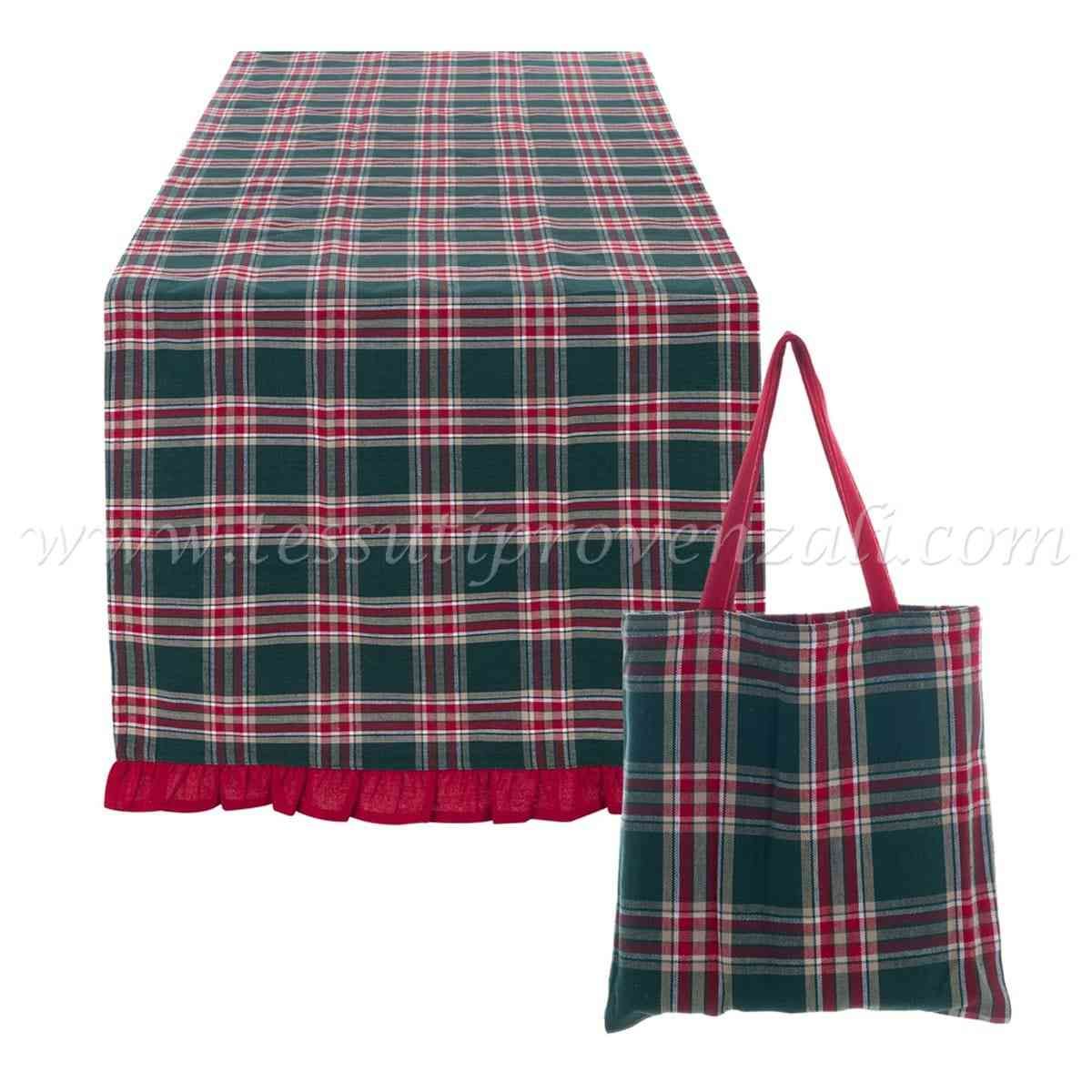Blanc Mariclo piccola shopper con 2 runner tartan serie Montana