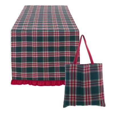 Blanc Mariclo piccola shopper con 2 runner tartan serie Montana