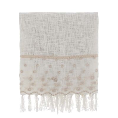 Blanc Mariclo plaid copritutto serie Dentelle Bon Ton cm. 130x170