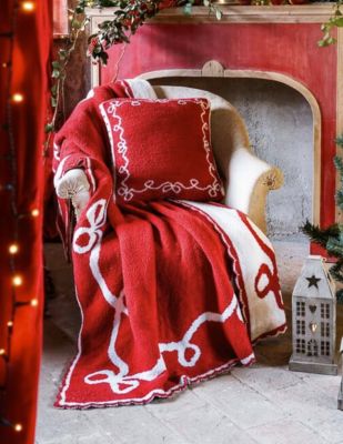 Blanc Mariclo plaid double face jaquard serie Fiocchi di Natale cm. 140x170