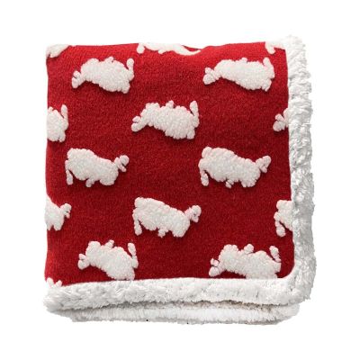 Blanc Mariclo plaid sherpa jacquard con coniglietti super caldo cm. 127x152