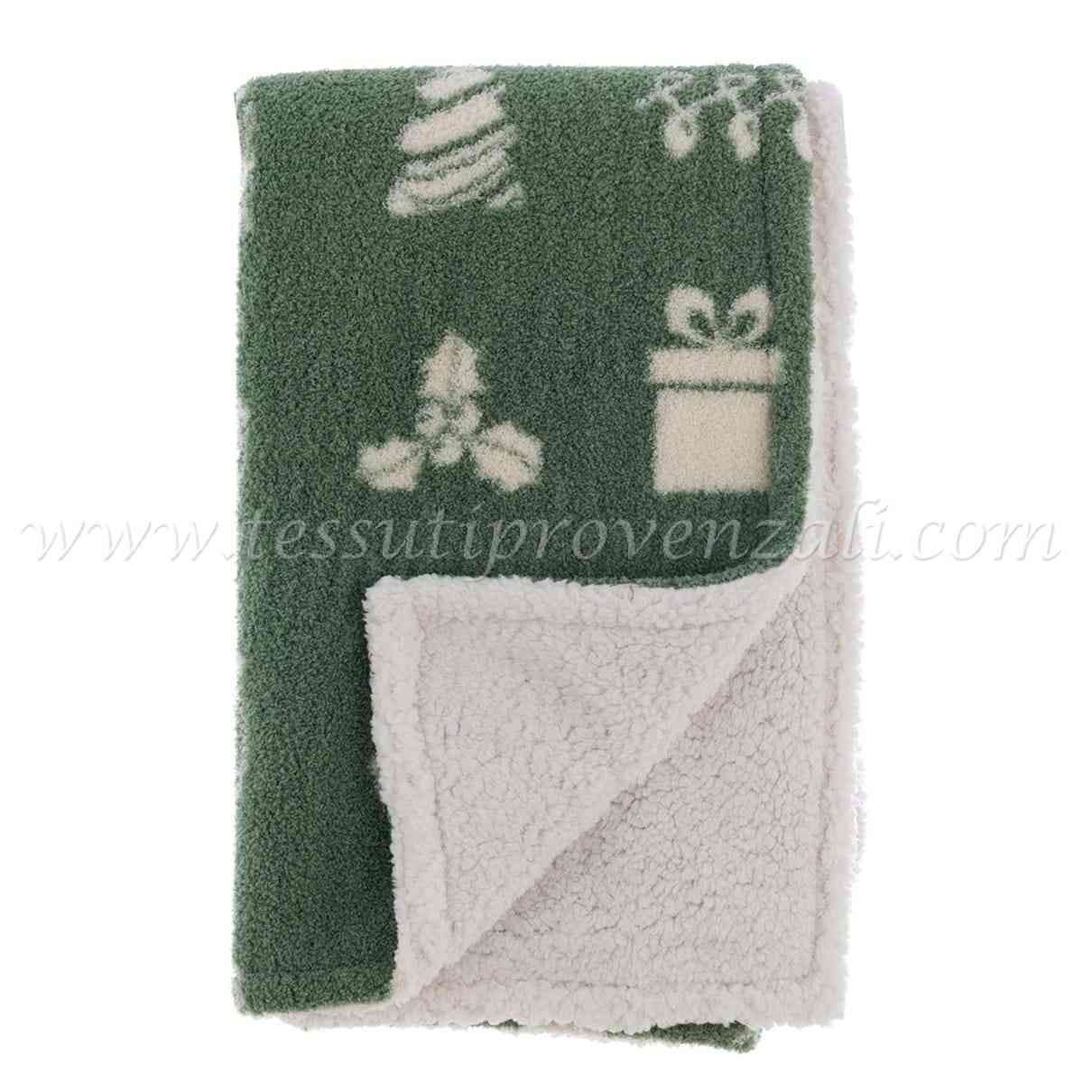 Blanc Mariclo plaid sherpa serie Xmas Joy verde cm. 140 x 170