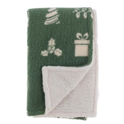 Blanc Mariclo plaid sherpa serie Xmas Joy verde cm. 140 x 170