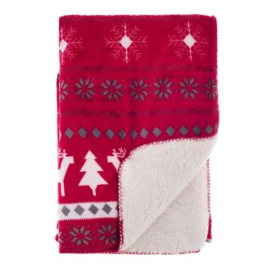 Blanc Mariclo plaid sherpa stampato serie Nordic Mood rosso cm. 140 x 170