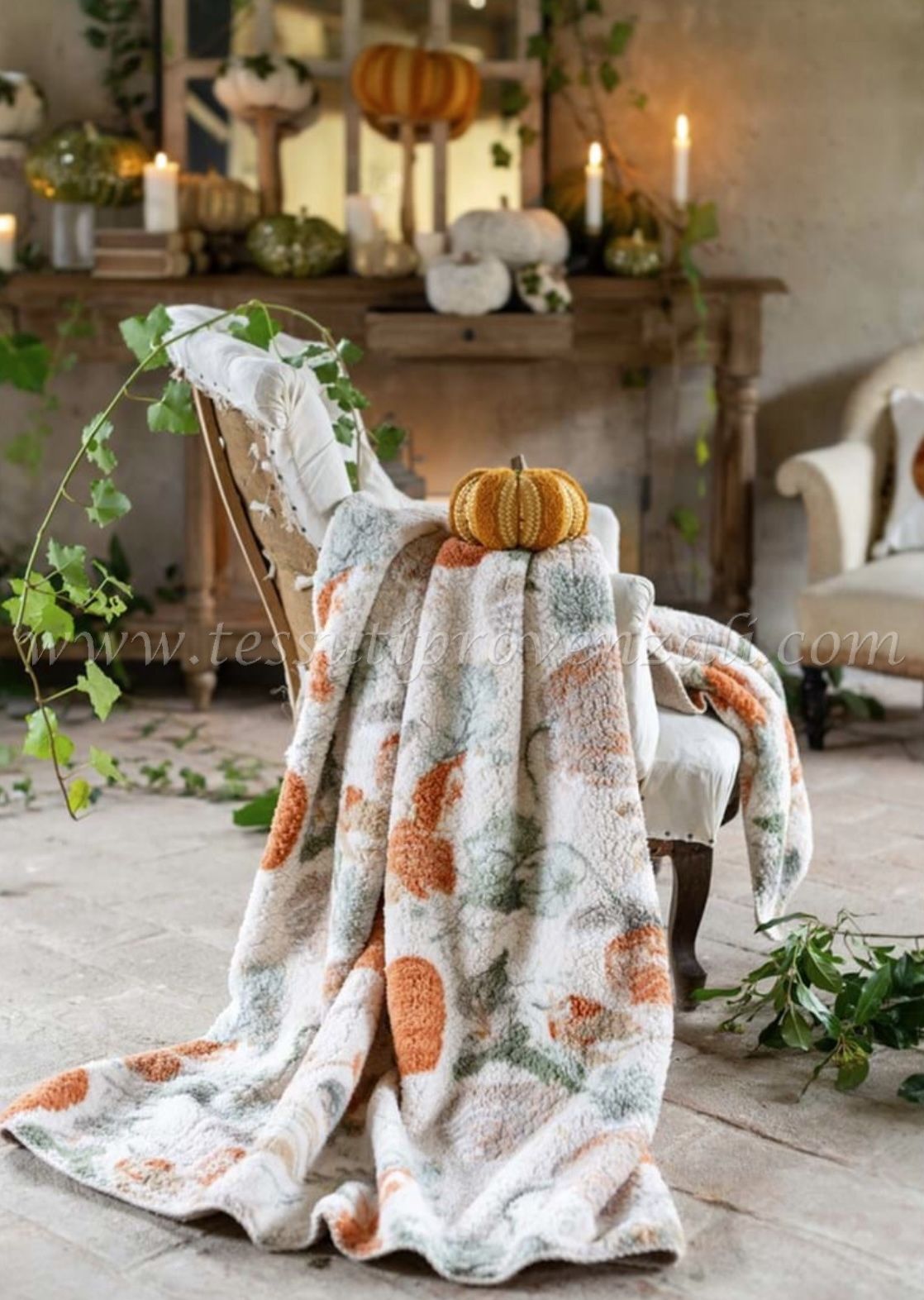 Blanc Mariclo plaid supermorbido Zucche di Sogno cm. 140x170 