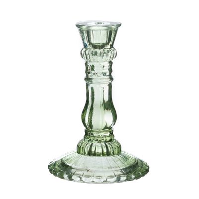 Blanc Mariclo porta candela in vetro serie Vent du Sud altezza cm.17 colore verde
