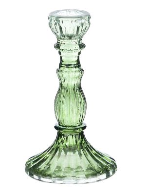 Blanc Mariclo porta candela in vetro serie Vent du Sud altezza cm.15 colore verde