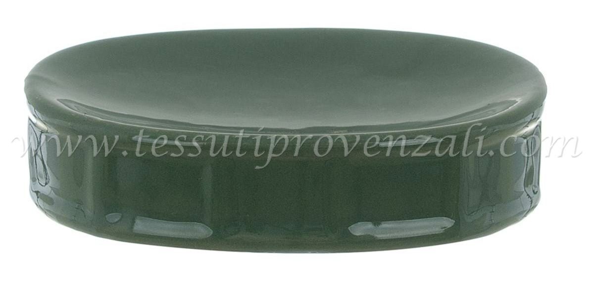 Blanc Mariclo' porta saponetta in ceramica serie Gaby colore verde