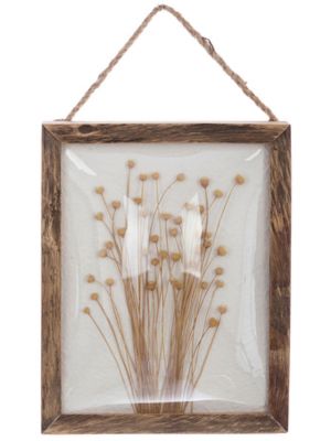 Blanc Mariclo quadretto con fiori secchi serie Erbario d'Arte cm.19x6x25 h. - variante 1
