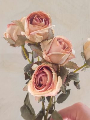 Blanc Mariclo ramo rose effetto essiccato serie Florilegio variante rosa cipria h. 43