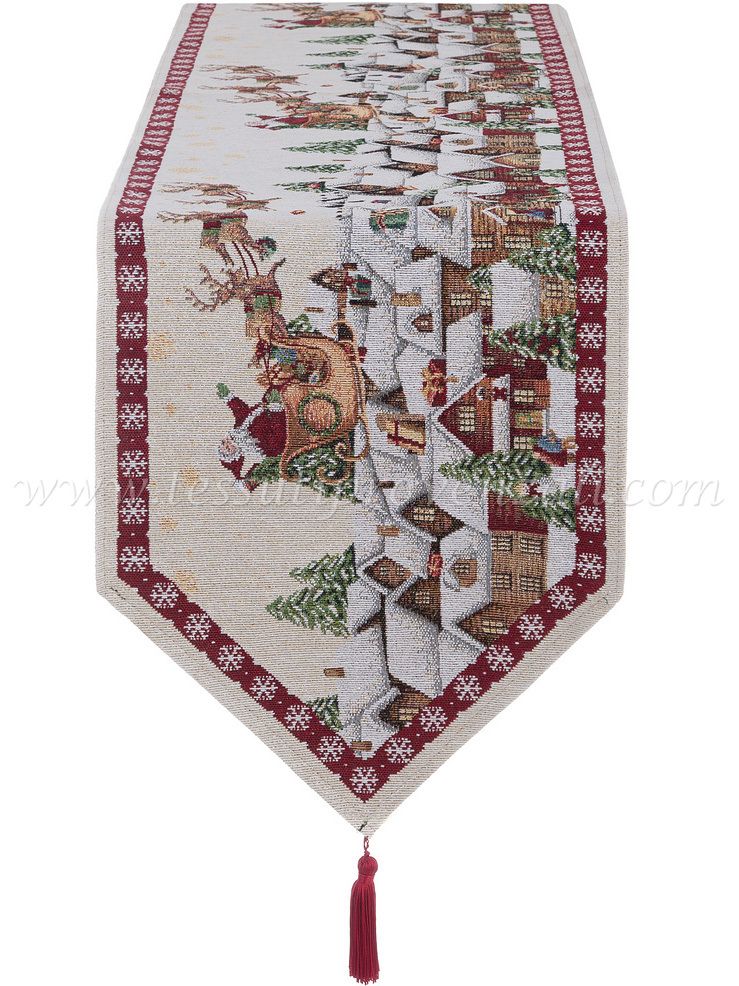 Blanc Mariclo runner serie Gobelin Natale