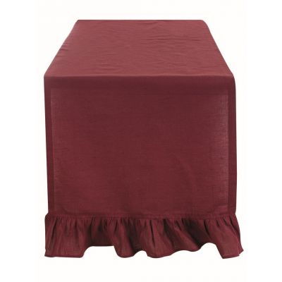 Blanc Mariclo runner/striscia centrotavola con volant serie Frill colore bordeaux