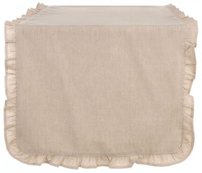 Blanc Mariclo runner / striscia centrotavola con volant serie Infinity ecrù cm. 45x140