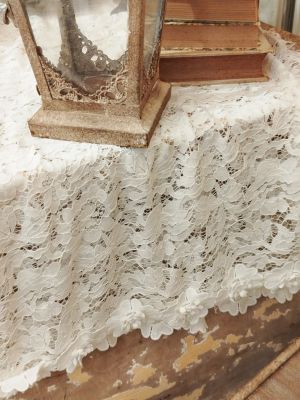 Blanc Mariclo runner/striscia centrotavola in pizzo serie Dentelle Floral cm.45x140