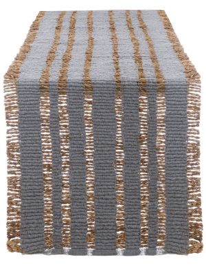 Blanc Mariclo runner/striscia centrotavola in seagrass serie Intrecci colore grigio