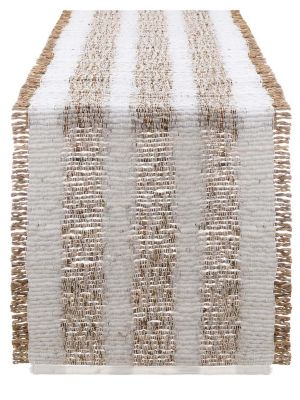 Blanc Mariclo runner/striscia centrotavola in seagrass serie Intrecci colore bianco