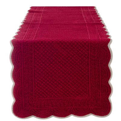 Blanc Mariclo runner/striscia centrotavola in velluto reversibile serie Carmen colore rosso