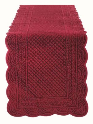 Blanc Mariclo' runner/striscia centrotavola in velluto serie Carmen cm. 40x140 rosso