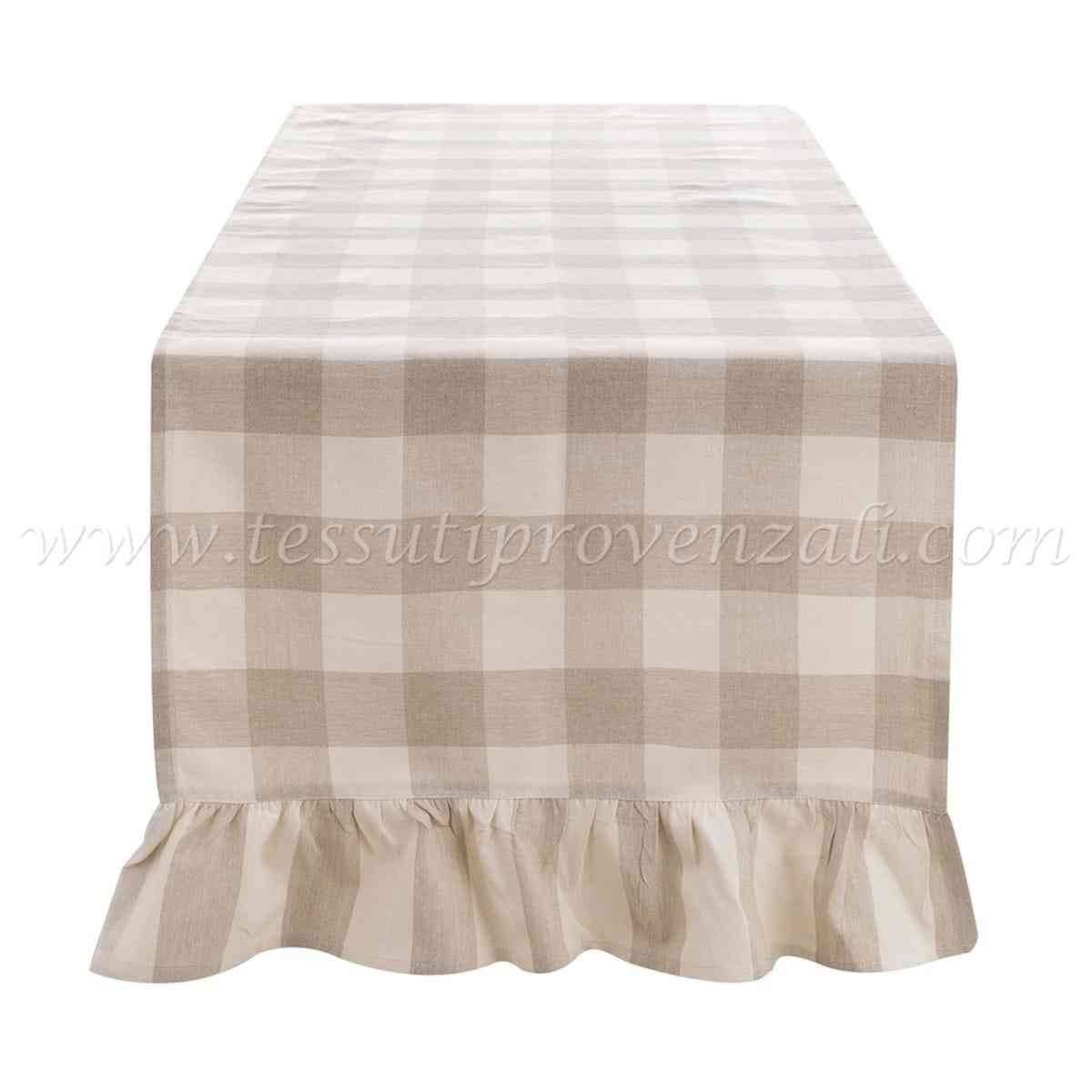 Blanc Mariclo runner/striscia centrotavola serie Bolgheri colore beige e naturale